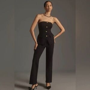 Mauve Black Strapless Jumpsuit